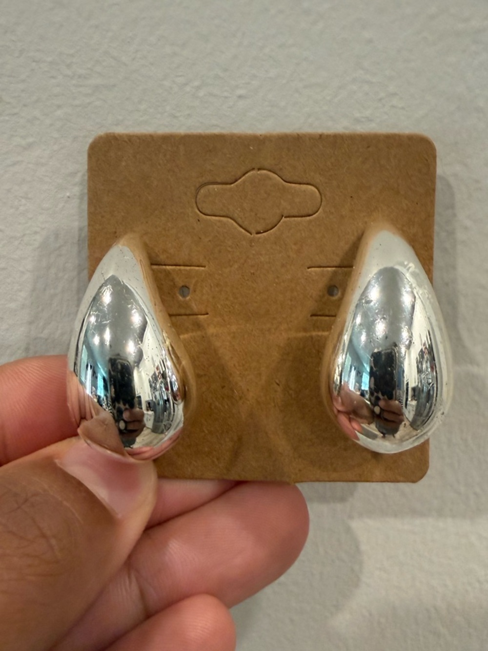 Chunky Sterling Silver Teardrop Earrings